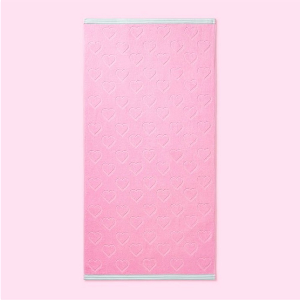 Stoney Clover X Target Heart Beach Towel Pink Embossed Hearts
